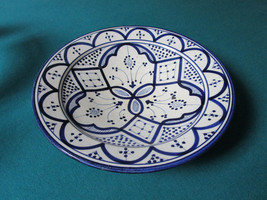 Dmani Safi Pottery Moroccan Footed 2 1/4 X 10 1/2&quot; Platter Original - £137.03 GBP