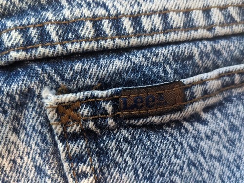 Vintage 1980 Lee Acid Wash Jeans 33 x 30 Union Made Baumwolle USA 11454 B410 Item image 3