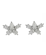Platinum Cluster 3.25ct. Diamonds Earrings - £6,242.26 GBP