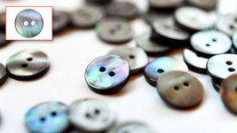 High Grade Blue/Grey (River) Mother of Pearl Shirt Buttons (15 Pieces) 2 Holes - £3.18 GBP