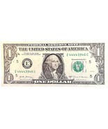 $1 One Dollar Bill E 44443946 C 5 4s, 5 oak, fancy serial - £2.39 GBP