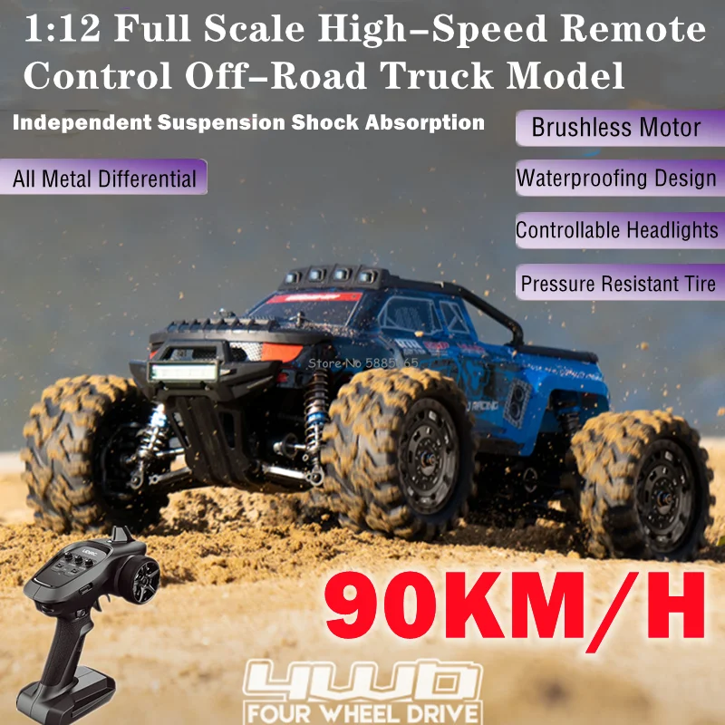 Professional 4WD Brushless Off-Road RC Racing Truck 90KM/H Hydraulic Shock - £195.74 GBP+