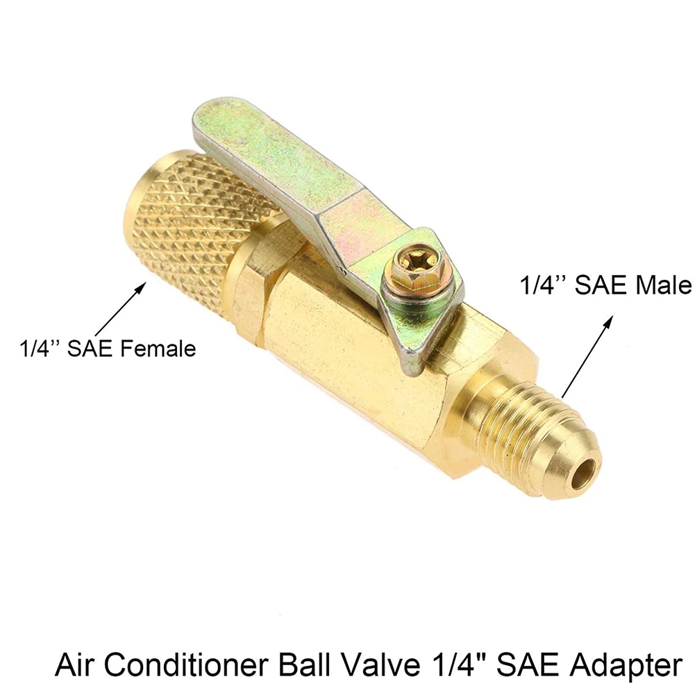 Air Conditioner Ball Valve 1/4 Inch SAE Adapter and 1/4 Inch Valves Core Quick C - $110.59