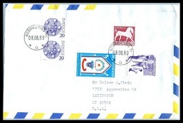 1980 SWEDEN Air Mail Cover - Norrkoping to Lexington, Kentucky USA T16 - $2.96