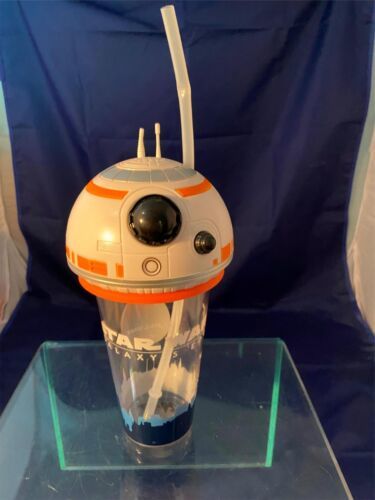 BB-8 Droid Sipper Drink Cup Walt Disney World Star Wars Mug & Straw Works Video - £18.10 GBP