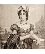 Madame De Stael Victorian Print 1901 Woman History Ephemera Antique DWP4C - $28.18 CAD
