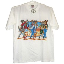 Single Stitch Dancing Cats Western Cowboys T-Shirt Loft Double Sided Large - £311.64 GBP