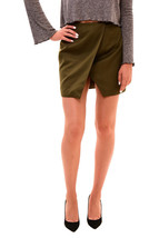 Finders Keepers Womens Wrap Skirt Sweet Talker Mini Elegant Stylish Khaki Size S - £35.09 GBP