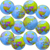 12 Pcs Inflatable Globe Beach Balls,16 Inch Swimming Pool Toys,Kids Summer Water - £28.74 GBP