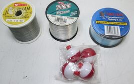 Vintage Lot of 3 New Monofilament Fishing Line Spools &amp; 4 Bobbers - $15.19
