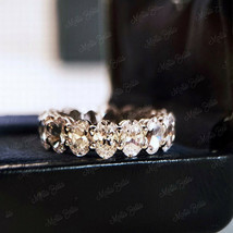 2.25Ct Round Cut D/VVS1 Diamond Eternity Wedding Ring 14K White Gold Finish - £74.79 GBP