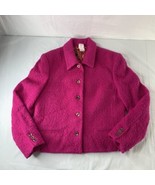 OILILY Sz M Lined Jacket Blazer Fuchsia Bold Pink Mohair Wool Made In Mo... - $63.05