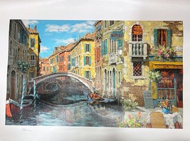 Viktor Shvaiko Reflections of Venice Hand Signed Canvas Europe Lasdcape Art - £391.97 GBP