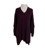 New RDI Poncho Sweater Womens Small Plum Wine Long Sleeve V-Neck Pullover - $470.22 MXN