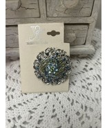 YESTERDAY-TODAY Rhinestone Shades Of Blue Embellished Brooch Pin - £7.41 GBP