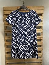 J.Crew Outlet Blue White Polka Dot Short Sleeve Knee Length Dress Size 4... - $7.91