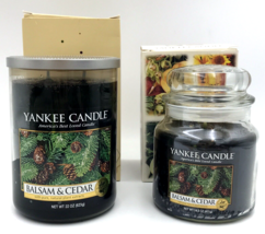 2 Yankee Candles Balsam &amp; Cedar 14.5oz 65-90hr Jar  22oz 110-150hr Tumbler - £34.57 GBP