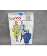 BURDA 4917 Sewing Pattern Coat Jacket Pockets Stand-Up Collar Scarf size... - £8.93 GBP