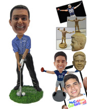 Personalized Bobblehead Classic Golfer Ready To Hit The Golf Ball - Sports &amp; Hob - £71.60 GBP