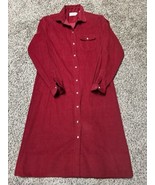 L.L. Bean Red Corduroy Button-Up Shirt Dress - Size 16 - Rustic Chic 41&quot;... - €34,11 EUR