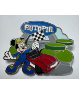 2009 Disney Pin Mickey Mouse at Autopia Attraction Finish Line Checkered Flag - $19.79