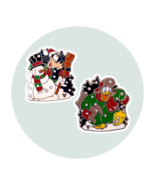 Donald Duck and Goofy Vintage Disney Pins: Best Friends Winter Sled and Snowman - $907.06 MXN