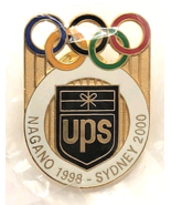UPS Nagano 1998 Sydney 2000 Olympics Sponsor Pin Corporate Shield Logo R... - $23.84 CAD