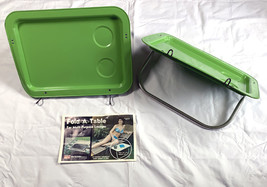 2 Vintage MarshAllan Metal Fold a Table Trays Green Lounger Chair #1217 Snap On - £59.31 GBP