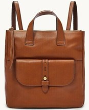 Fossil Hunter Brown Leather Backpack SHB2695210 Brass Hardware NWT $180 MSRP FS - £86.03 GBP