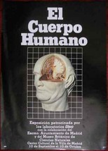 1980s Original Poster EL CUERO HUMANO Spain Human Body Expo Lab Head Anatomy - £104.81 GBP