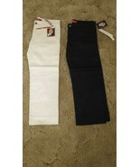 Dickies Girl&#39;s Pants Sz 3 Stretch Fabric  31 x  24.5&quot;  White &amp; Black Lot... - $21.66 CAD