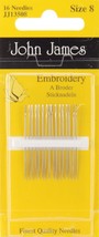 John James Embroidery Hand Needles-Size 8 16 Per Pkg - $788.19 MXN