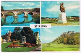 Postcard Old Stirling Bridge Robert The Bruce Statue Robert Burns The Ca... - $3.95