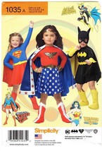 Simplicity 1035 Girl&#39;s Superhero Costumes Super Bat Wonder Woman Sizes 3-8 Uncut - £6.29 GBP