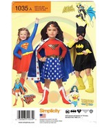 Simplicity 1035 Kids Superhero Costumes Super Bat Wonder Woman Sizes 3-8... - $7.00