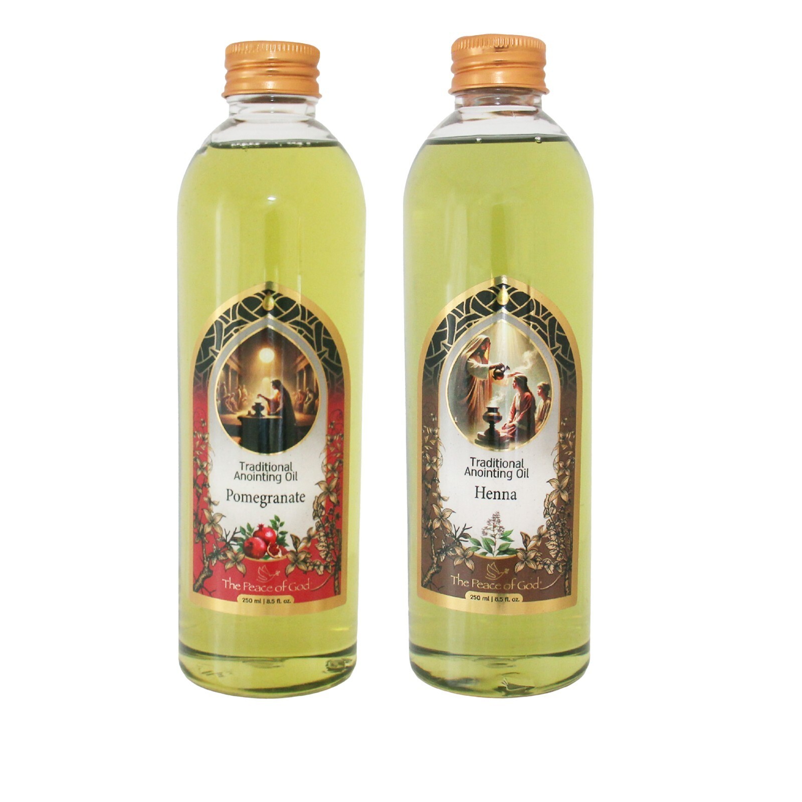 Lot de 2 flacons d&#39;huile d&#39;onction bénie - grenade et henné - 250 ml / 8... - $47.95
