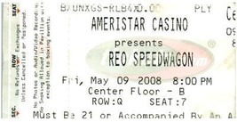 Reo Speedwagon Konzert Ticket Stumpf Kann 9 2008 Ameristar Casino Chicago - £26.59 GBP