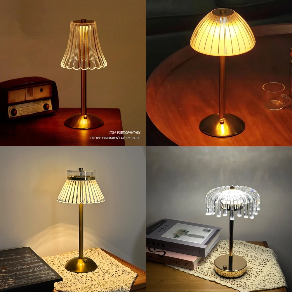 Touch Sensor Diamond Table Lamp LED Desktop Night Light Nordic Decoration Desk - £18.91 GBP