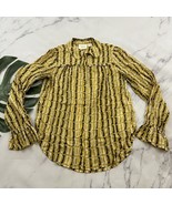 Maeve Anthropologie Fredericka Dog Blouse Top Size 4 Yellow Blue Dachshund - $40.60 CAD