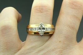 Diamond Engagement Wedding Ring Marquise Diamond 2.27 Ct 14k Yellow Gold Over - £96.55 GBP