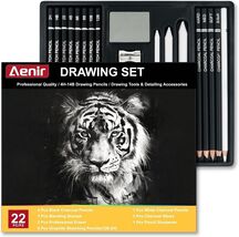 Charcoal Pencils for Drawing, Set of 22, Professional Drawing Sketch Pen... - $13.86