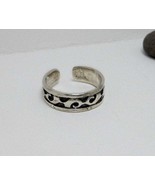 Hook Textured Toe Ring 925 Sterling Silver, Handmade Women Adjustable Mi... - £12.78 GBP