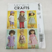 McCalls Crafts Doll Clothes M6137 Sewing Pattern Craft Uncut 17 Pieces Outfits - $19.99