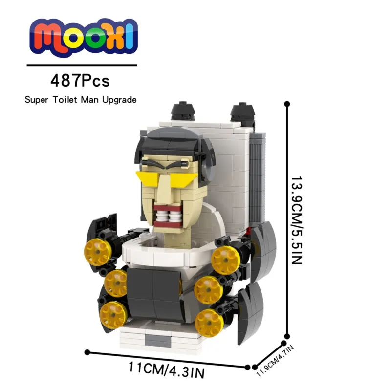MOC1340 487PCS Game Skibidi Toilet Brick Super Toilet Man Upgrade Character - £44.17 GBP