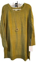 NWT Lularoe Large Solid Olive Green Lauren Sweater Dress STUNNING - £46.28 GBP