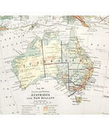 1916 Map Australia New Zealand Oceania Physical Political Boundaries DWSS9 - $549.13 MXN