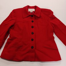 Jones New York Petite Women’s Red Button Up Blazer Jacket Closed Pockets Size 2P image 11