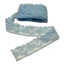 Vintage Scallop Flowers LOT  Blue Floral Lace Trim Roll 2” Wide Lingerie Panty - £25.76 GBP