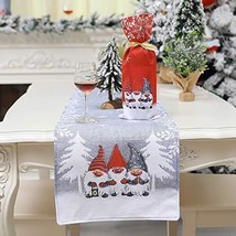 Christmas Table Runner Merry Christmas Tree Snowflake Santa Plaid Table Runne Ho - £32.95 GBP