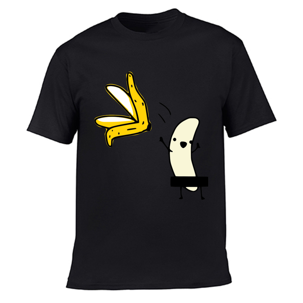 Banana Disrobe Funny Design Print Men&#39;s T-shirt Summer Humor Joke Casual... - $9.98